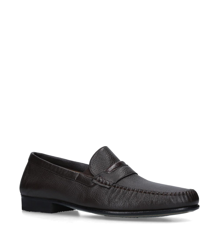 Brotini Croc Trim Leather Flex Loafers