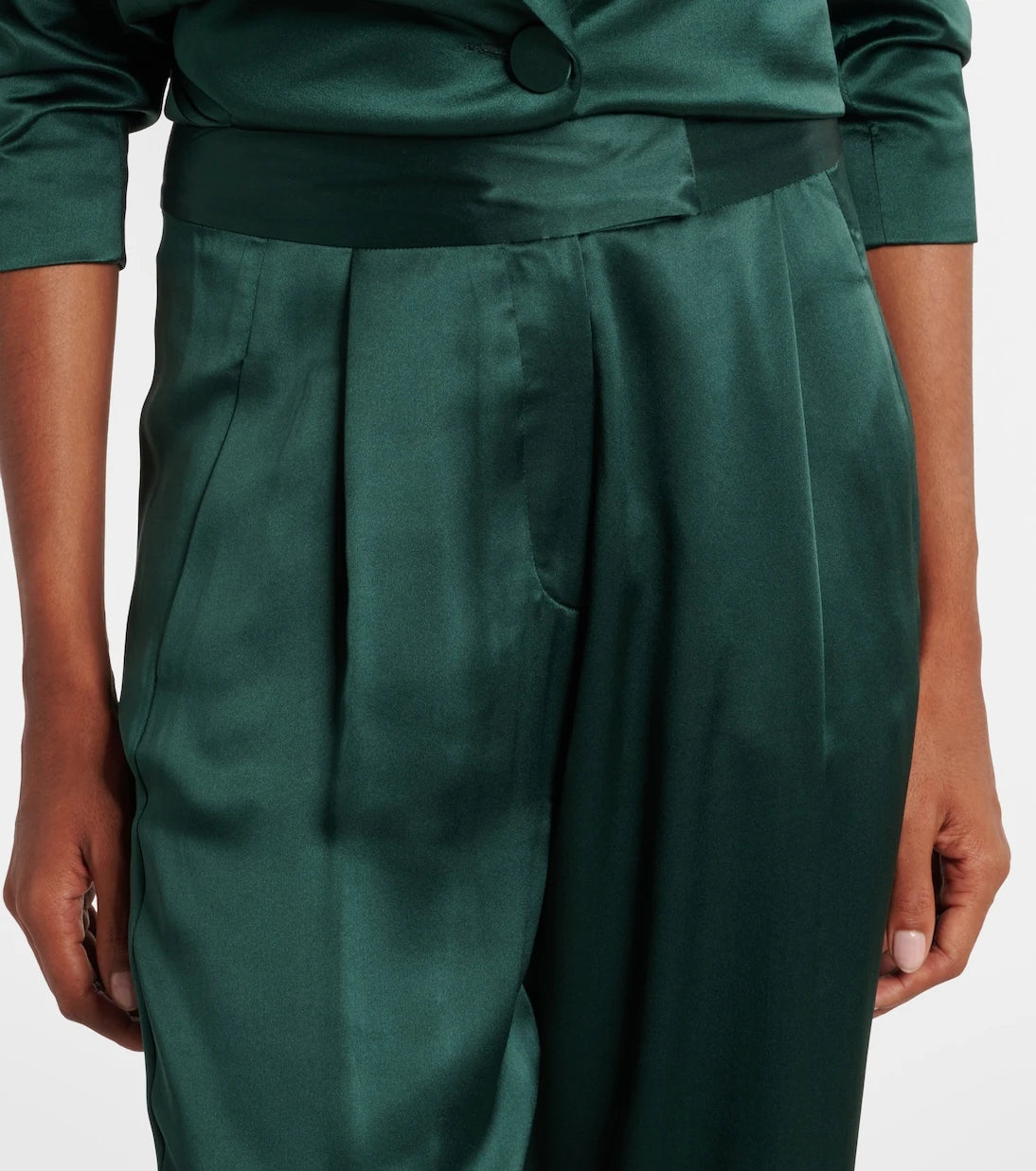 The Sei - Pleated silk charmeuse wide-leg pants