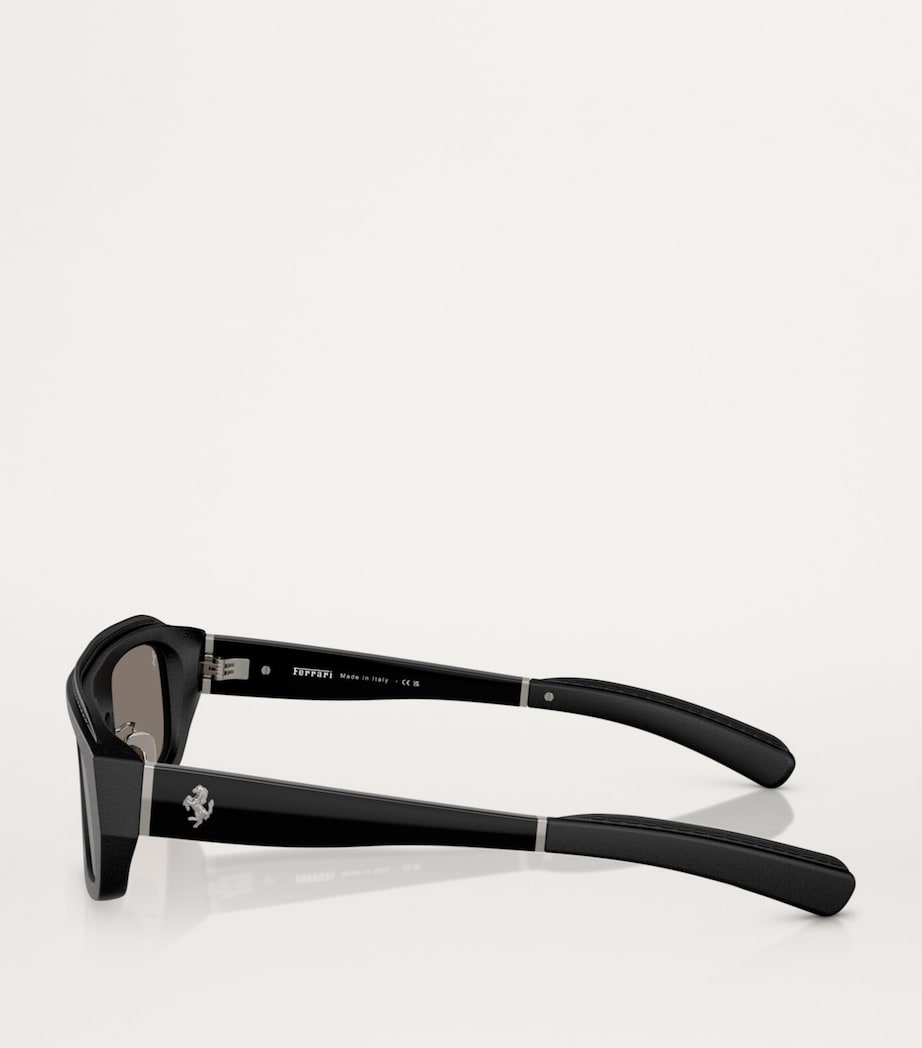 Ferrari Black Acetate Pillow Sunglasses