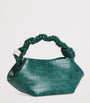 GANNI Green Mini Croc-Embossed Bou Top-Handle Bag