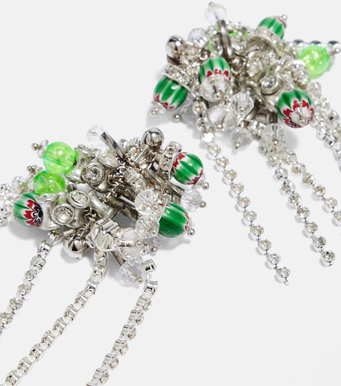 Dries Van Noten - Kristal Süslemeli Sallantılı Küpeler