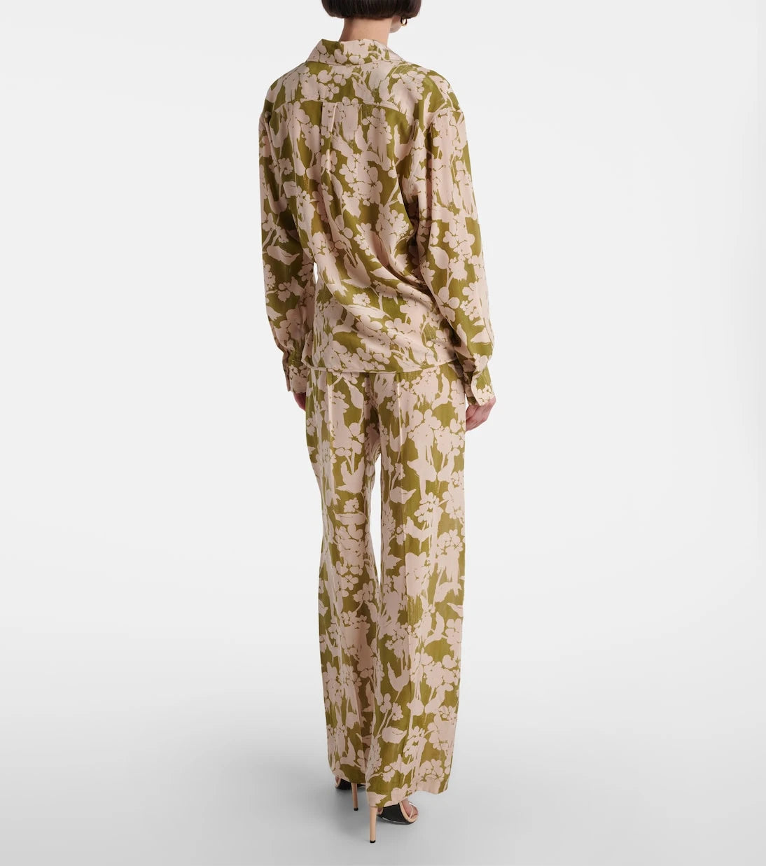 Victoria Beckham - Printed gathered silk blouse