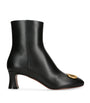 Valentino Garavani Black Leather Signature VLogo Boots 55