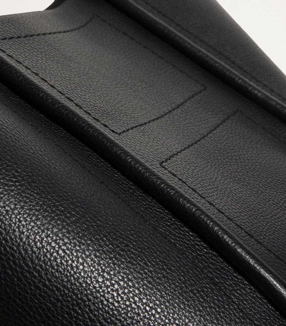 Harrods Black Large Leather Rope Tote Bag