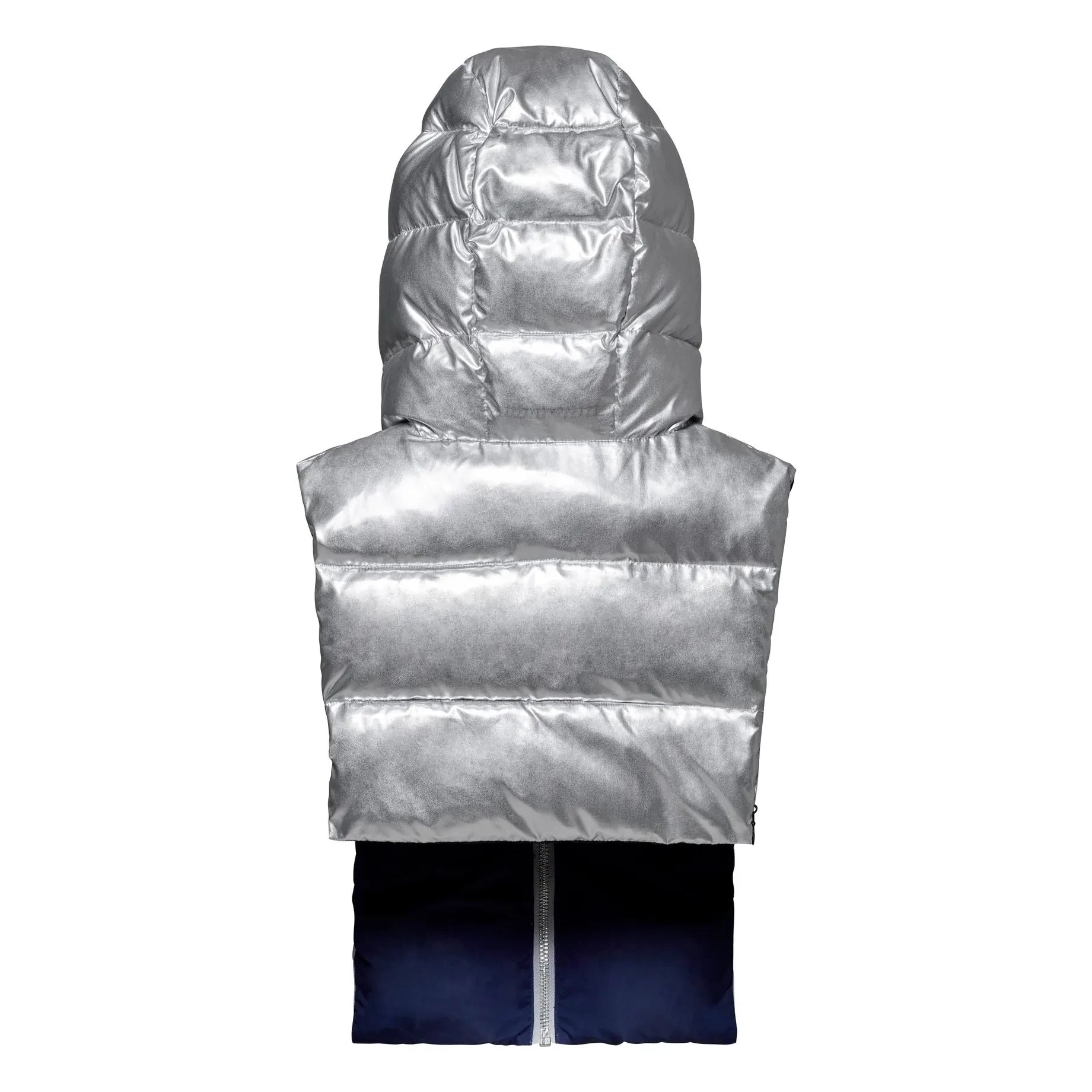 Fudoon - Metallic Reversible Doudoune Hoodie | Silver