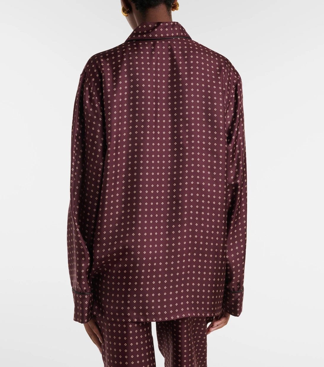 Saint Laurent - Printed silk satin pajama shirt
