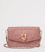Aspinal Of London Purple Leather Snakeskin-Embossed Eliza Clutch Bag