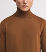 Brown Cashmere Rollneck Sweater