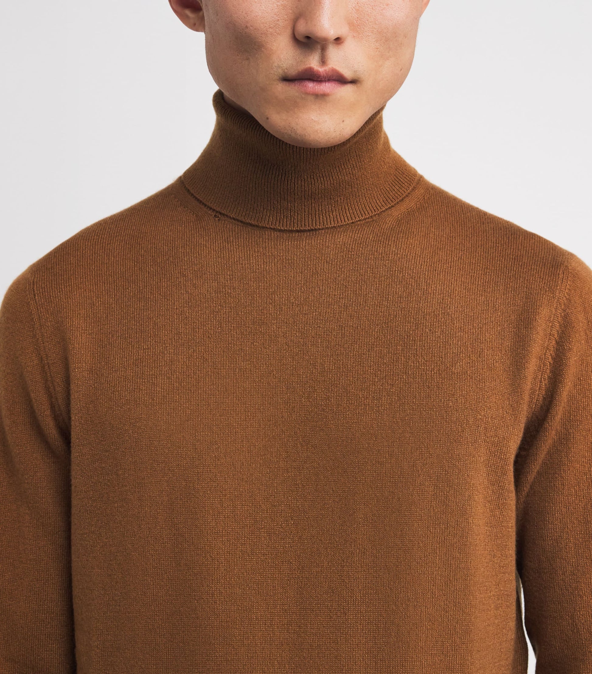 Brown Cashmere Rollneck Sweater