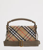 Burberry Beige Small Canvas Check B Clip Messenger Bag