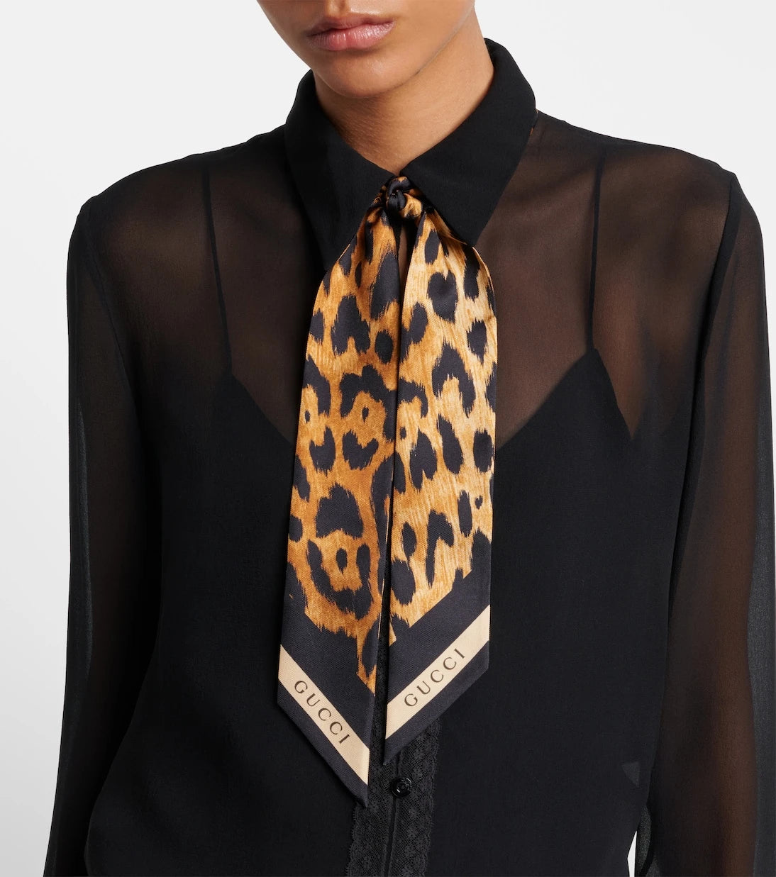 Gucci - Leopard-print silk twill scarf