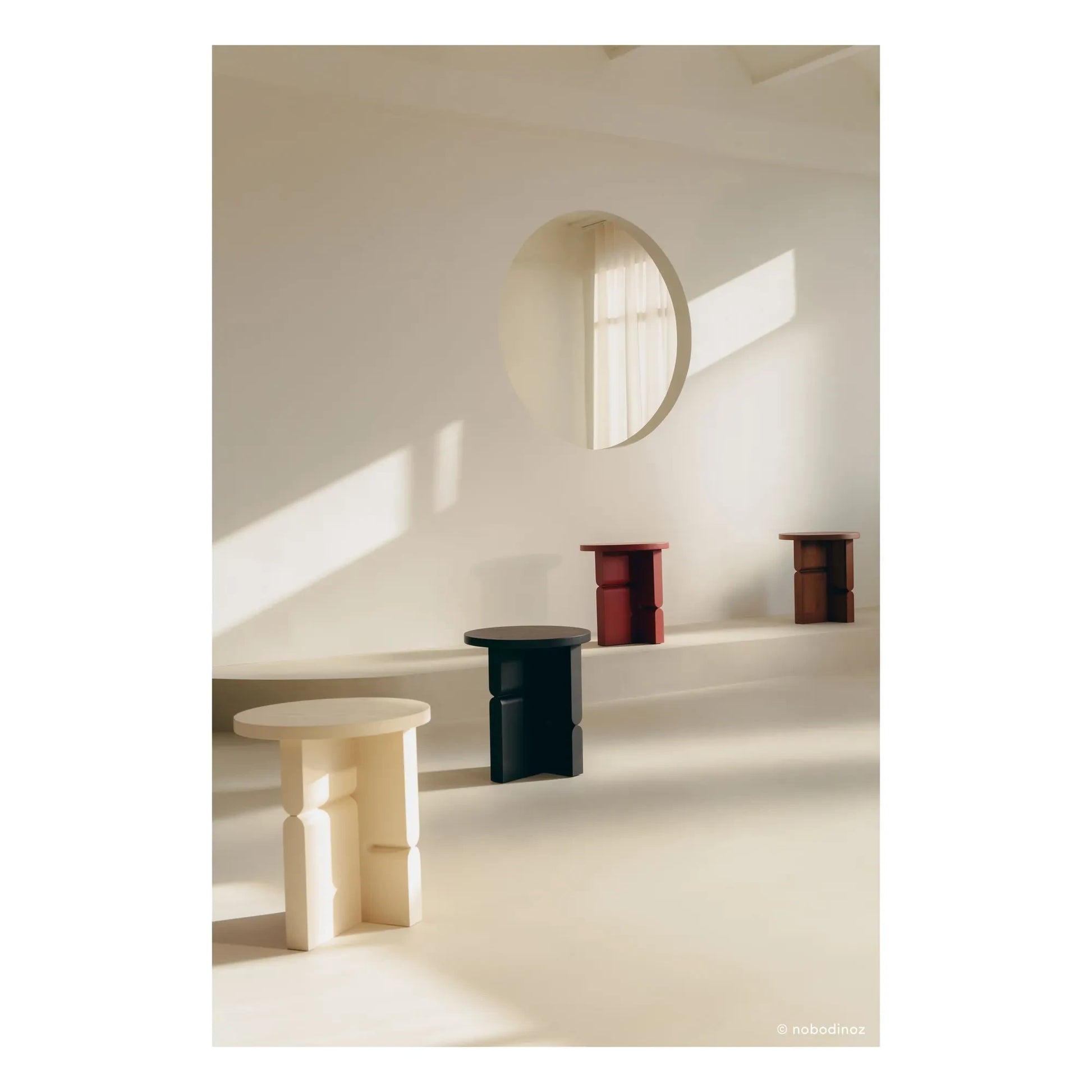 Nobodinoz - Noon painted wood side table | Ivory