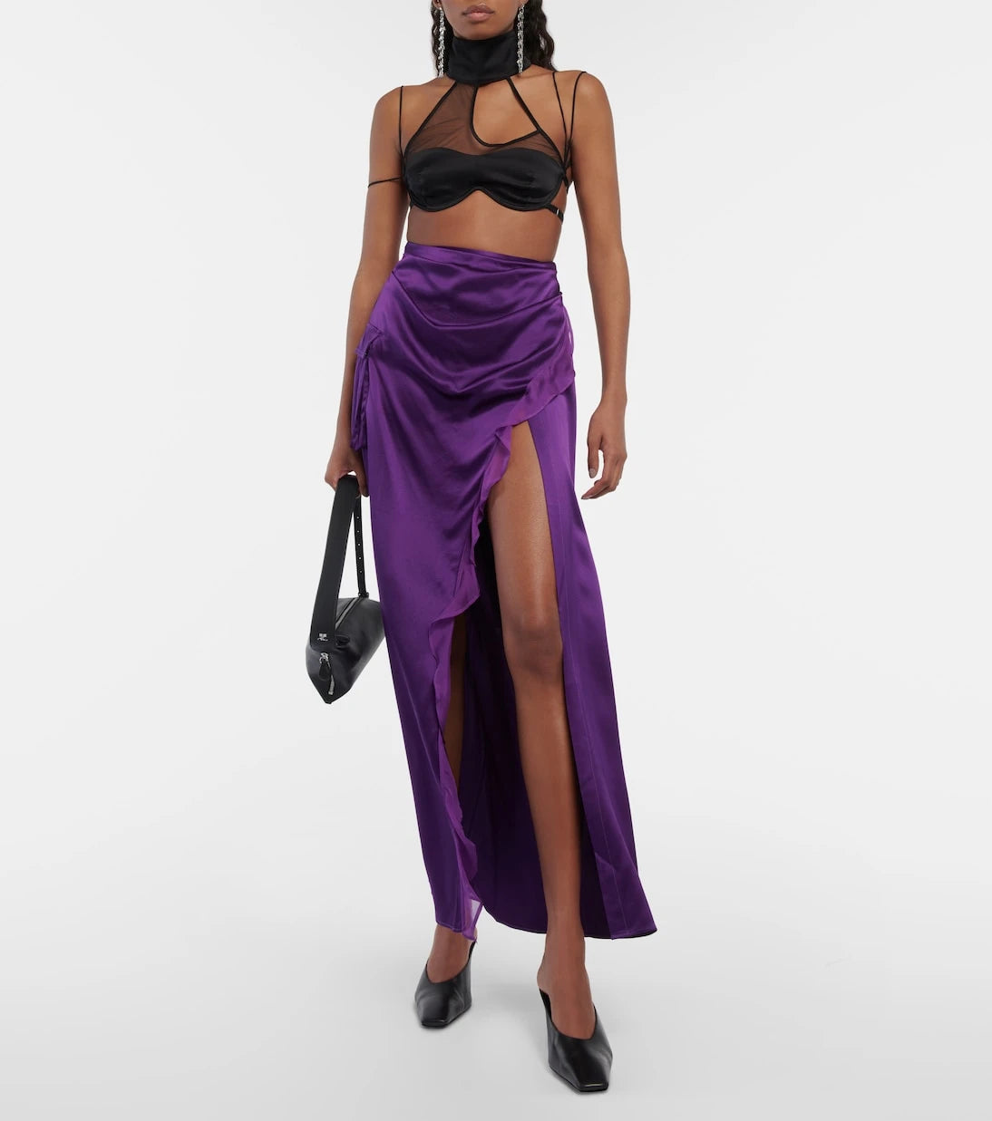 Didu - Mesh-paneled satin bralette