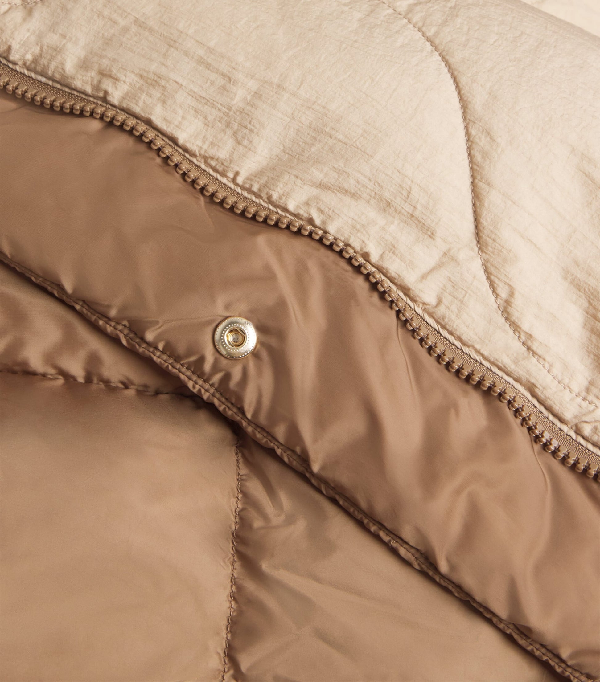 Weekend Max Mara Beige Down Water-Repellent Reversible Coat