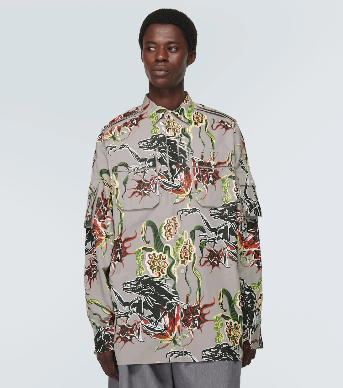 Prada - Printed cotton poplin shirt