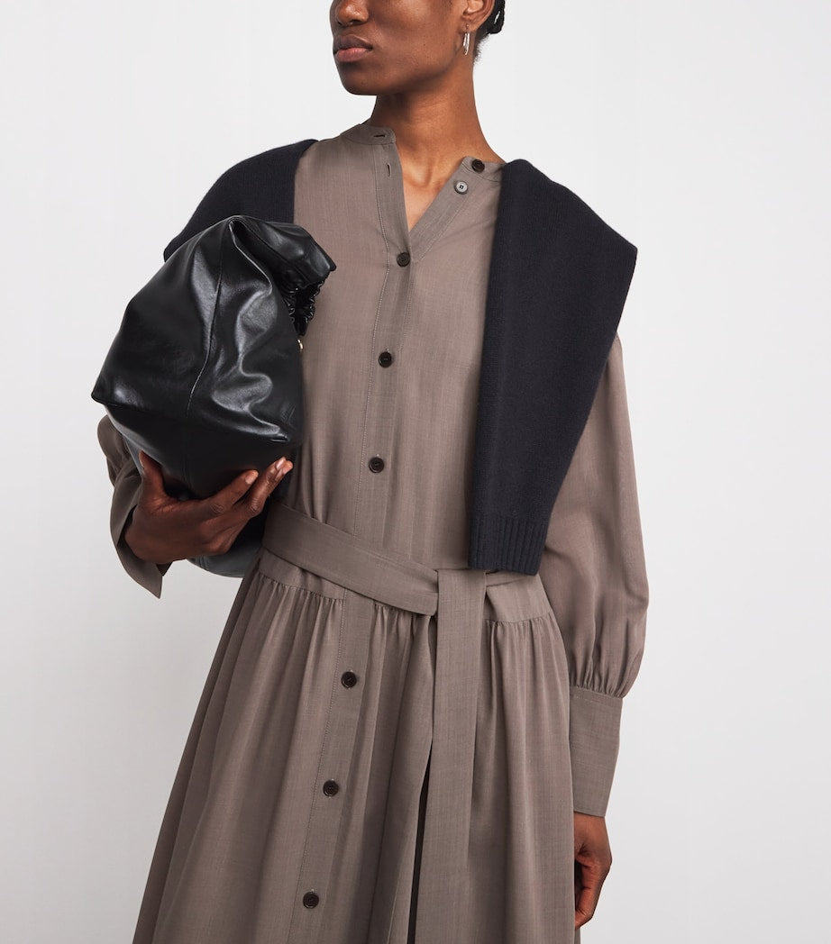 Wool-Blend Emma Midi Dress MUSHROOM