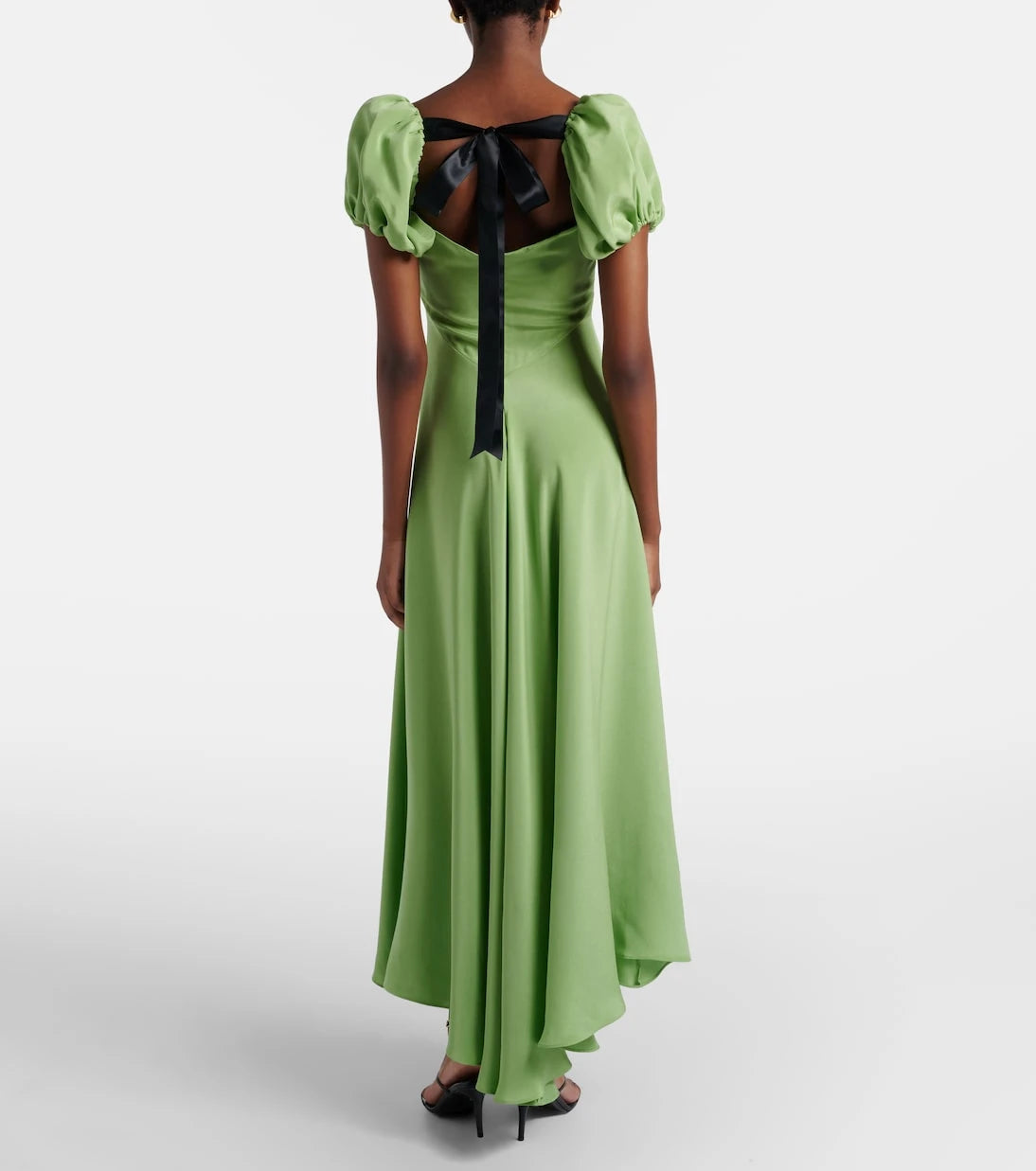 Rodarte - Puff-sleeve silk crêpe maxi dress