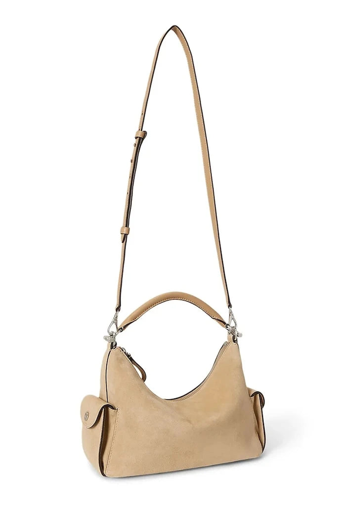 Lauren Ralph Lauren kadın süet hobo çanta