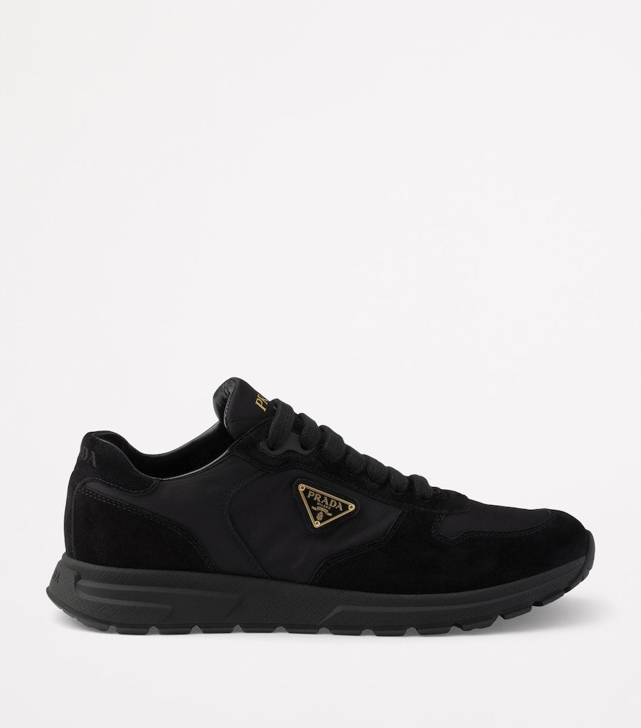 Prada Black Re-Nylon and Suede Prax 2.0 Low-Top Sneakers