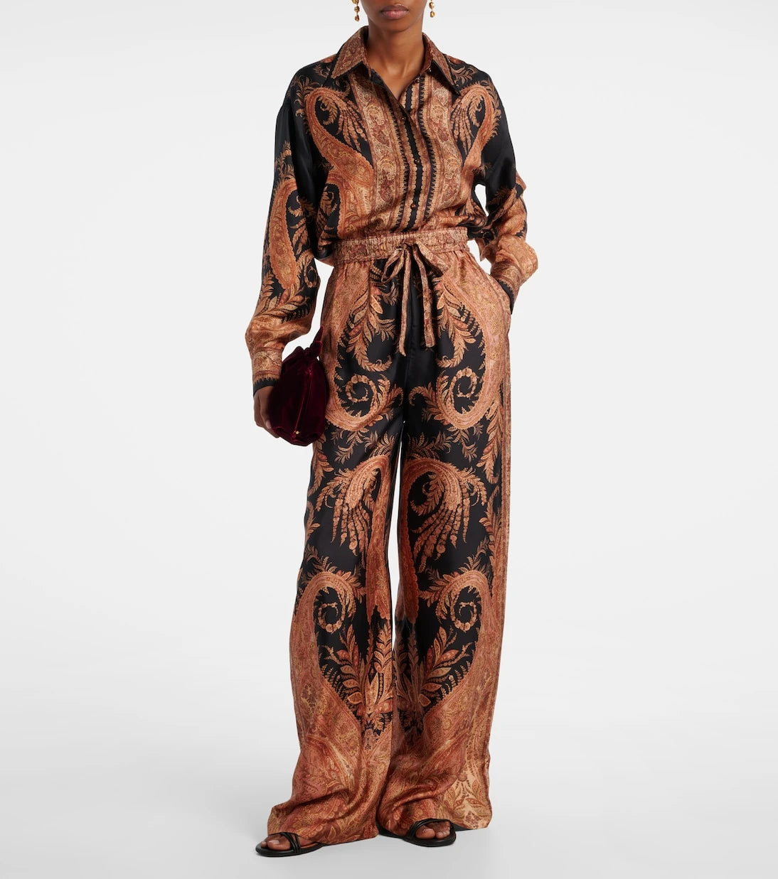 Zimmermann - Hypnotic silk wide-leg pants