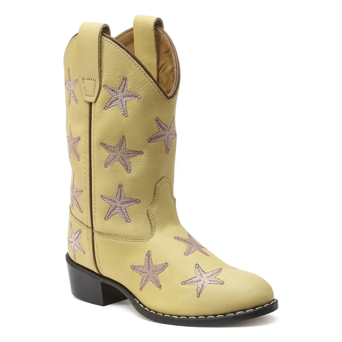 Bootstock - Santiags Starfish Leather | Pale yellow