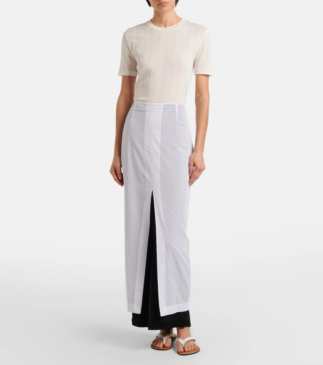 The Row - Iphora layered cotton maxi skirt