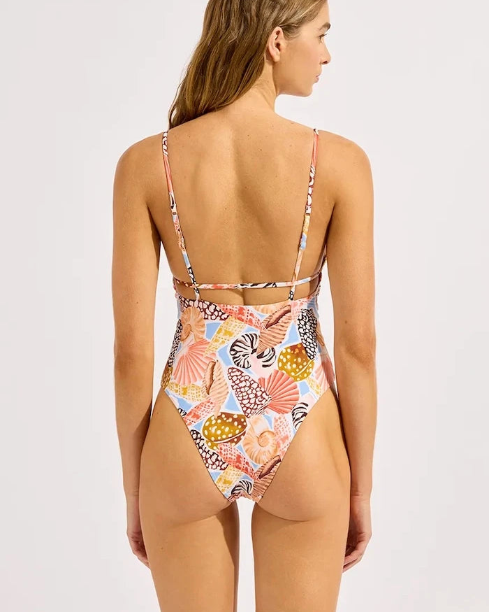 Seafolly Kadın V Yaka Tek Parça Mayo