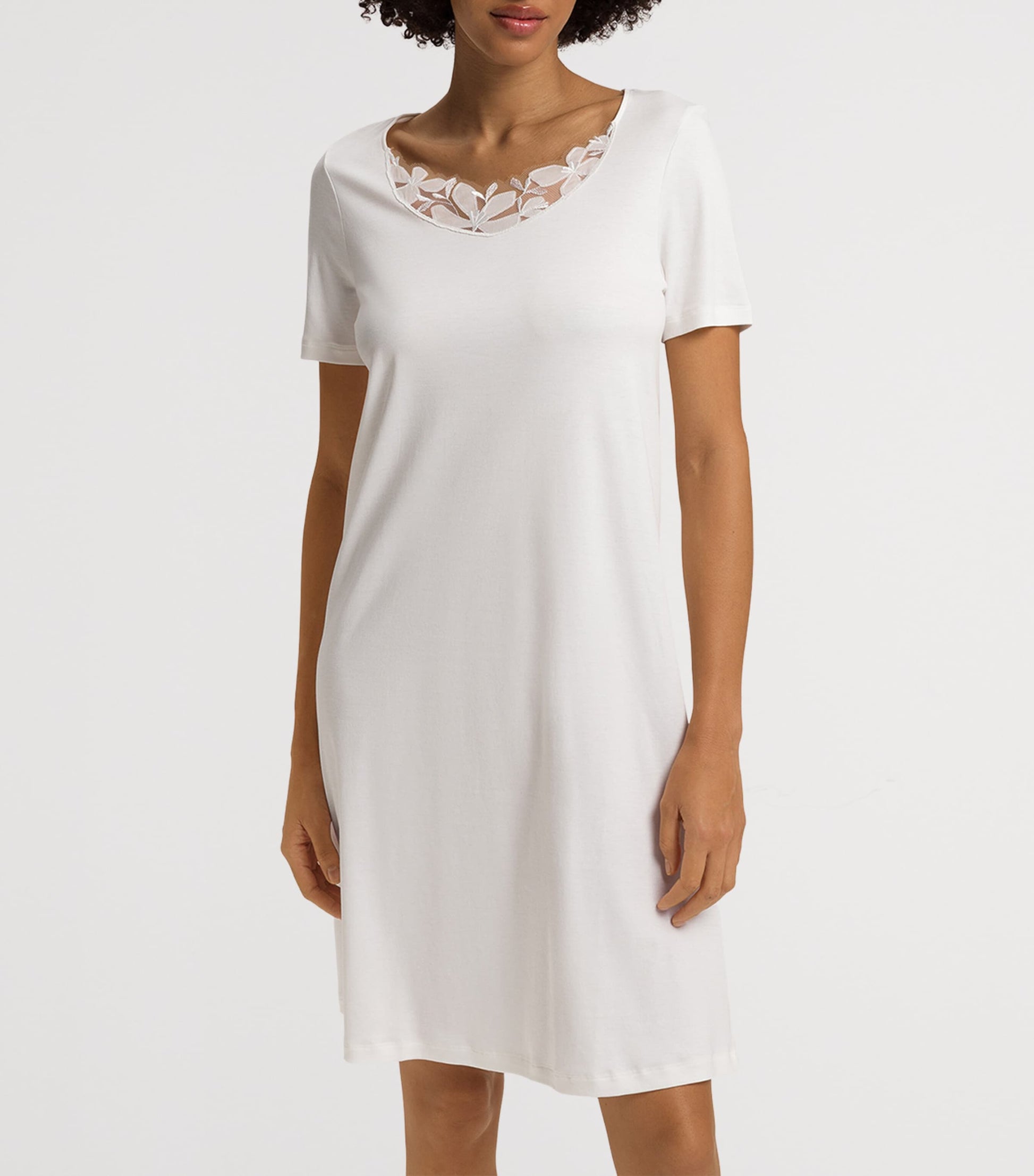 Cotton Short-Sleeve Kalea Nightdress OFF WHITE