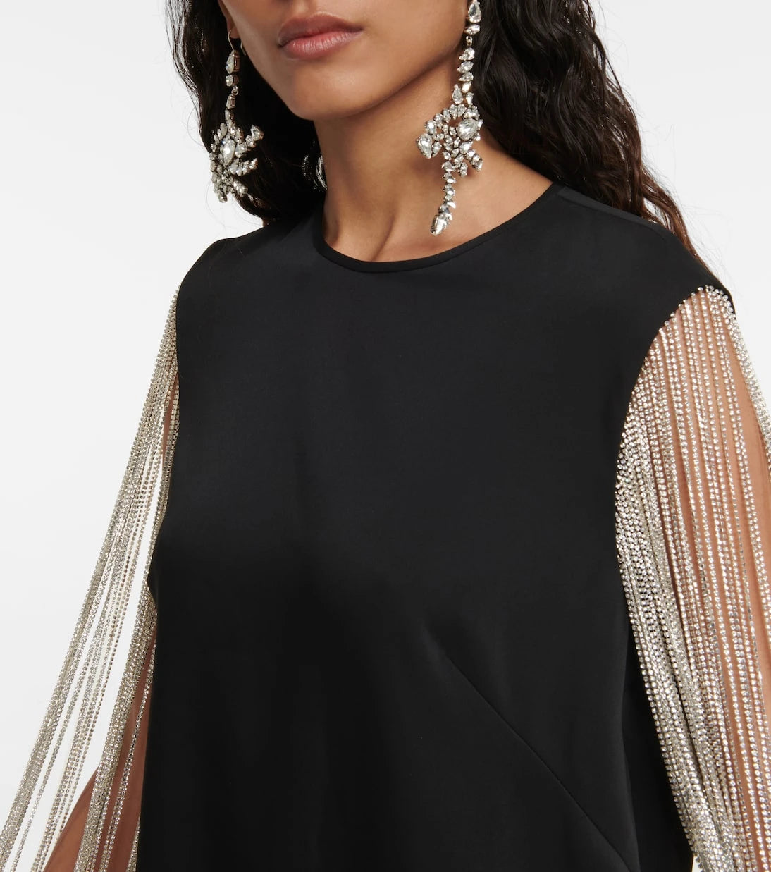 Costarellos - Valencia crystal-embellished crêpe minidress