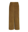Green Corduroy Wide-Leg Trousers