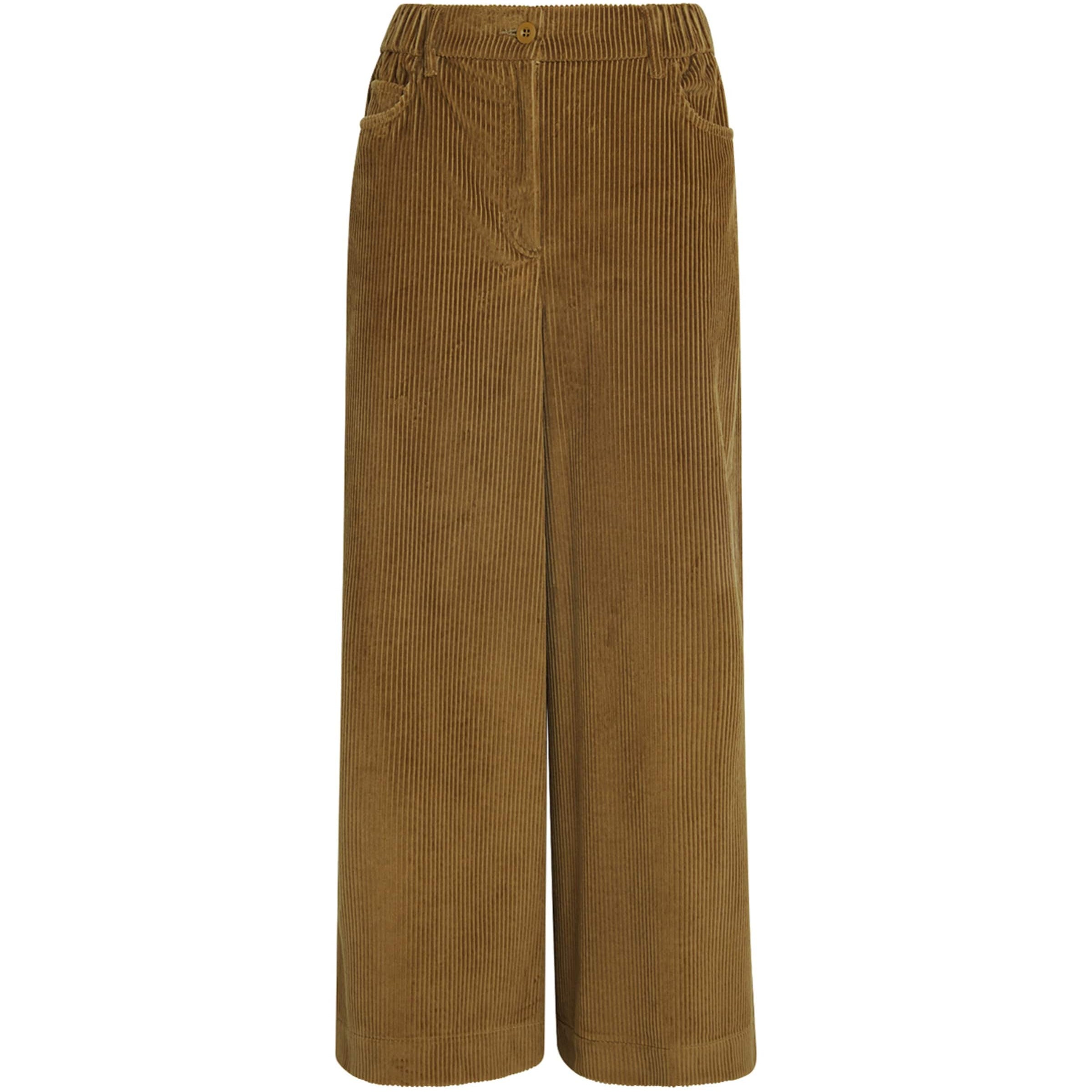 Green Corduroy Wide-Leg Trousers