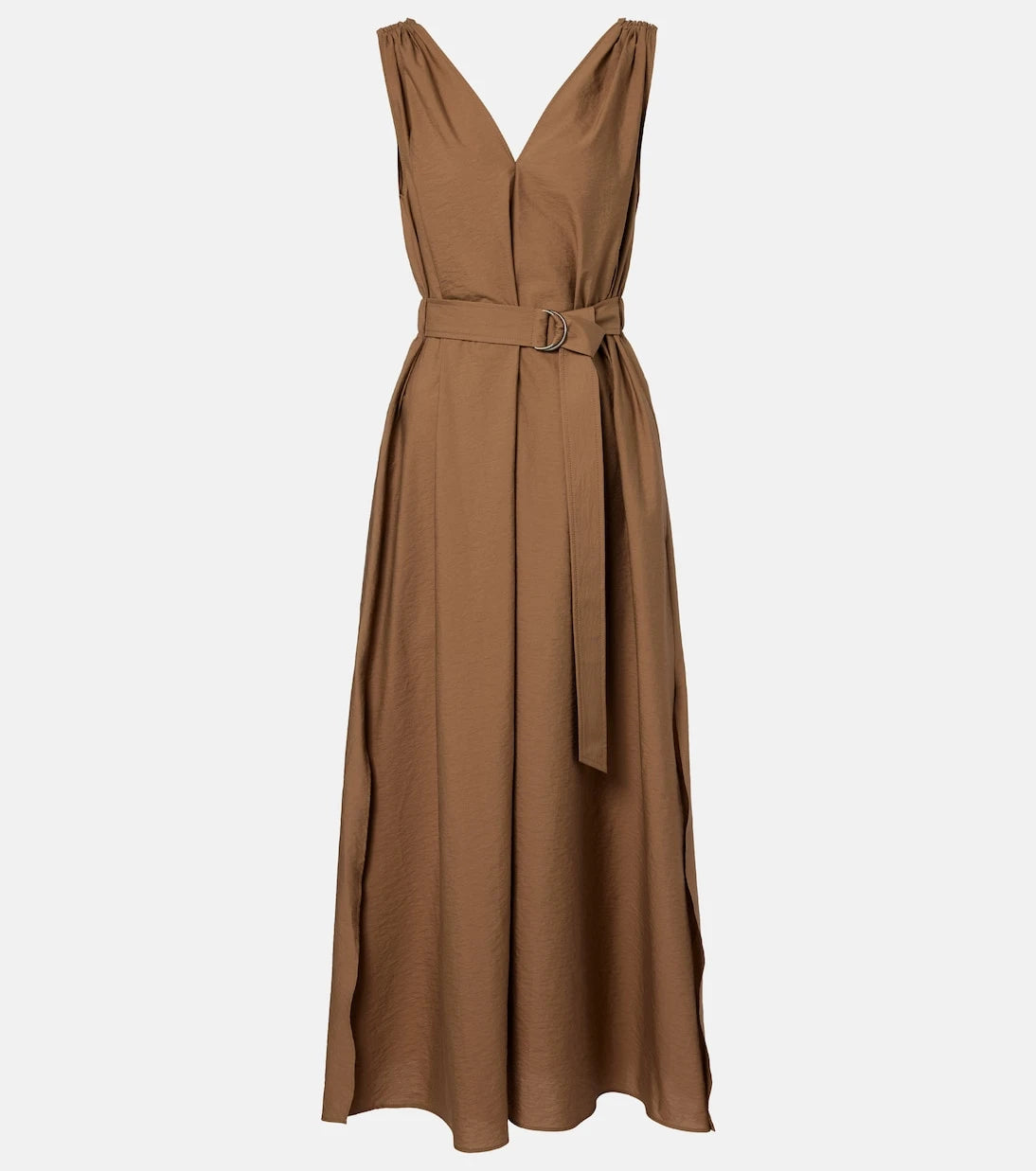 Brunello Cucinelli - Belted cotton-blend midi dress