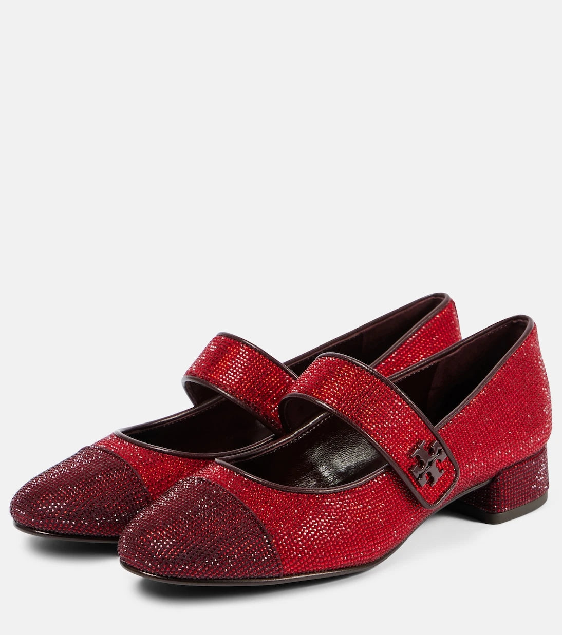 Tory Burch - Embellished leather Mary Jane pumps