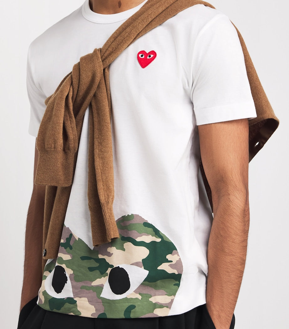 Comme Des Garçons Play Camouflage Half Heart Logo T-Shirt