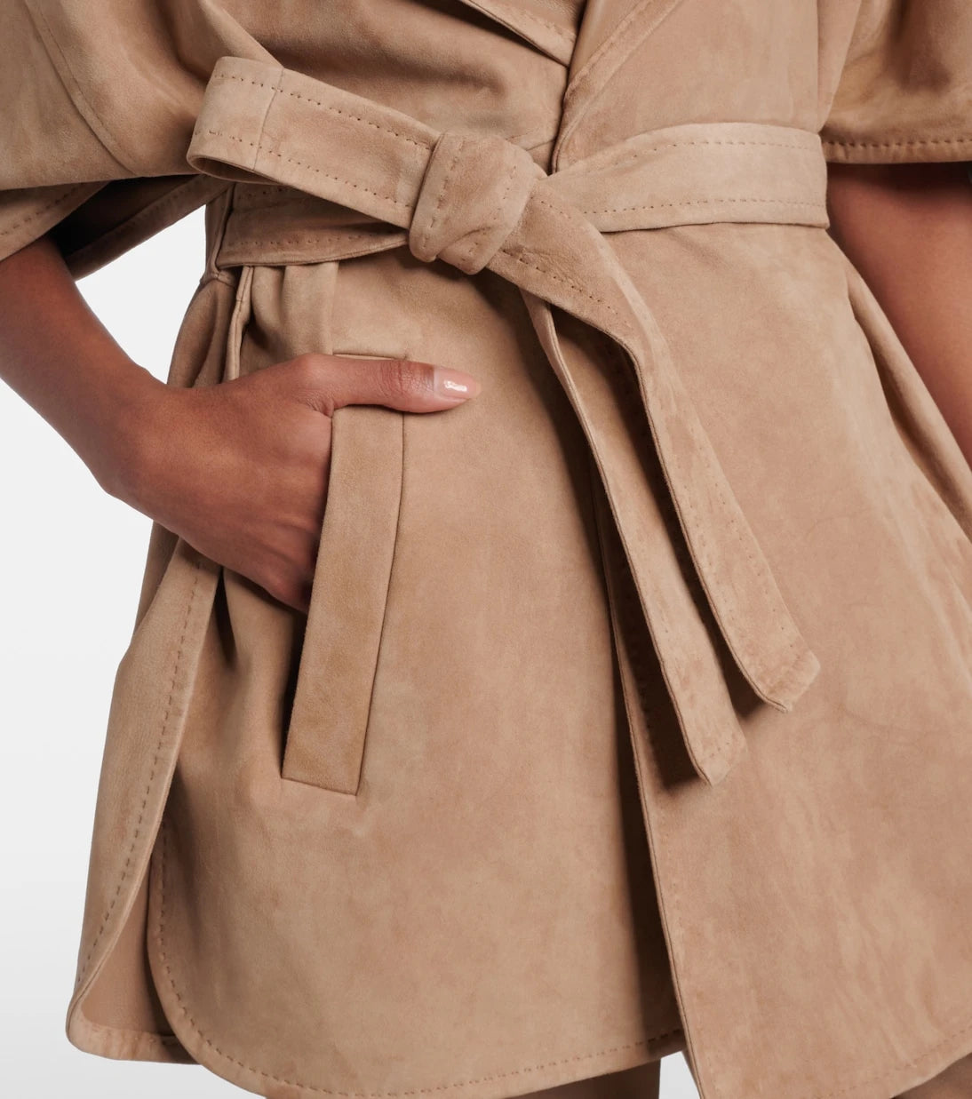 Max Mara - Chiffon suede wrap jacket