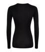 Black Cotton Seamless Long-Sleeved Top
