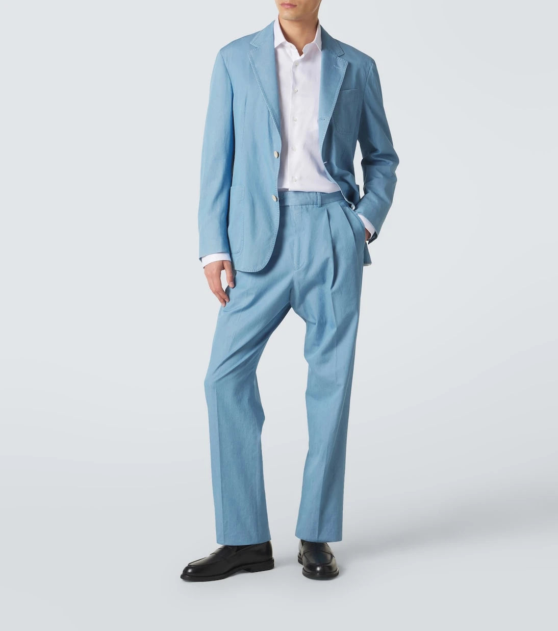 Dunhill - Pleated straight cotton suit pants
