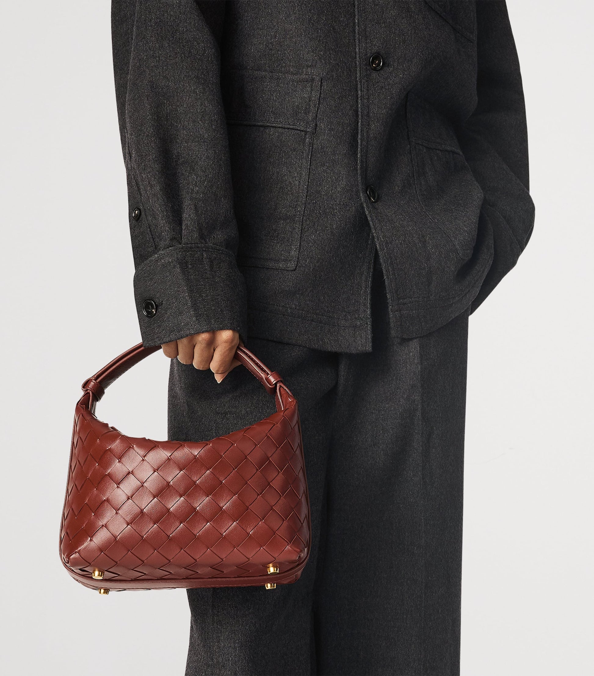Bottega Veneta Brown Small Wallace Top-Handle Bag