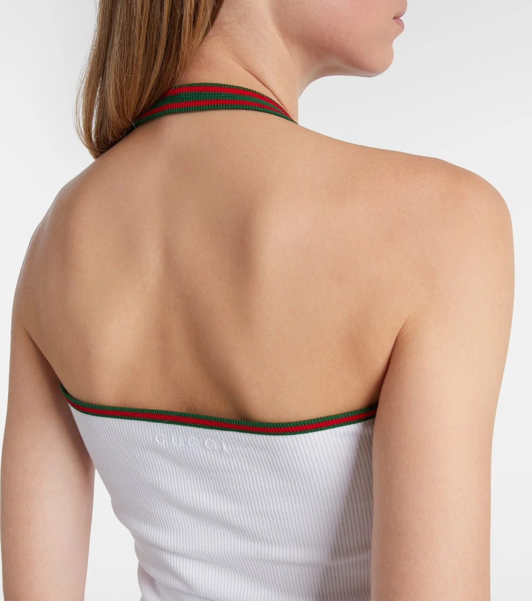 Gucci - Web Stripe cotton-blend jersey top