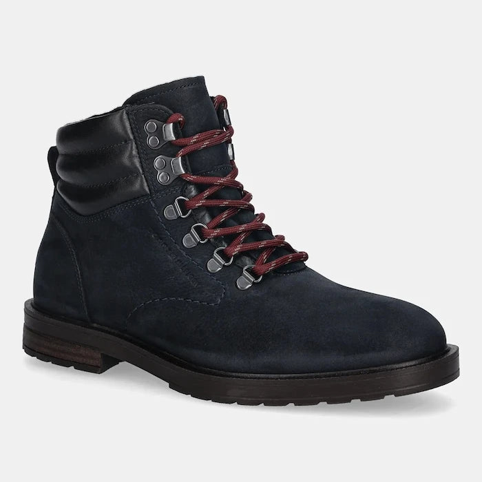 Обувки от набук Tommy Hilfiger CLEATED HILFIGER WRM HOOK BOOT