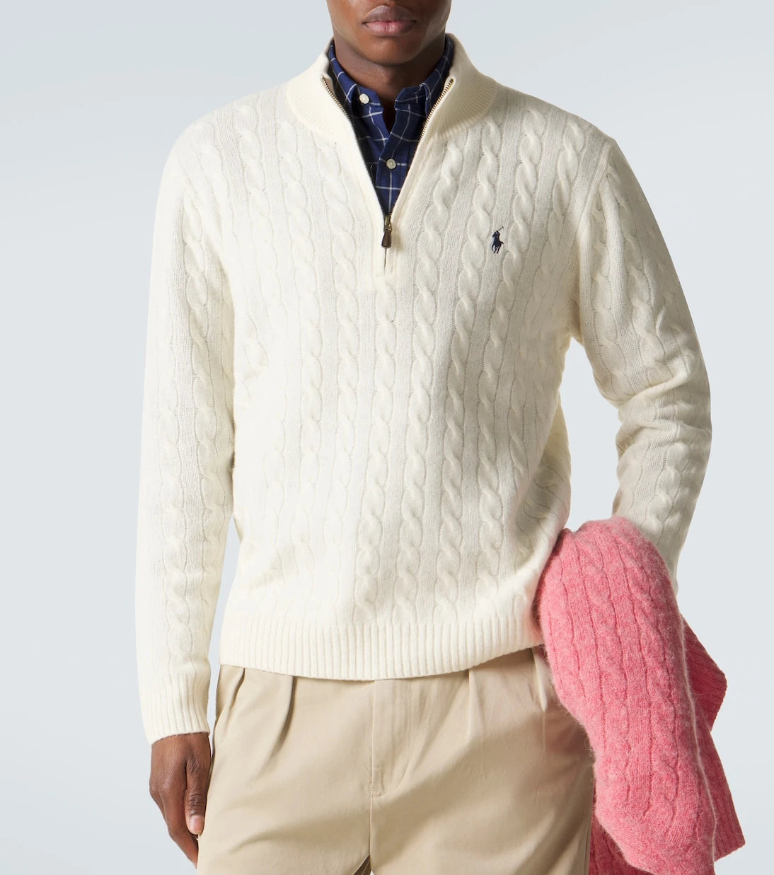 Polo Ralph Lauren - سترة صوف وكشمير محبوكة بنمط الكابل