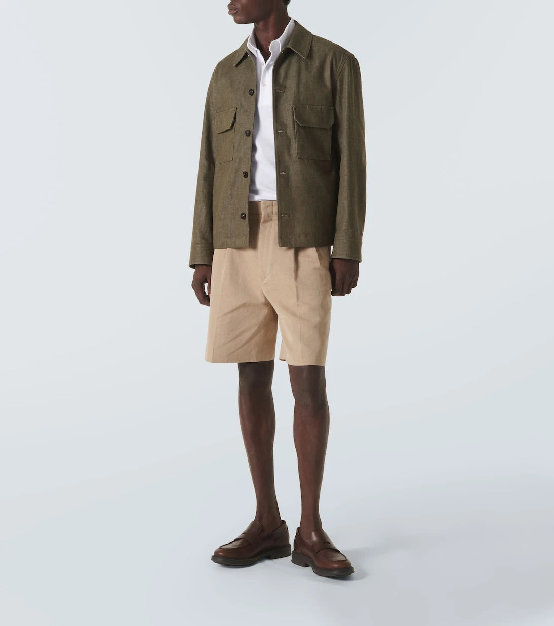 Loro Piana - قميص بولو من القطن المنسوج