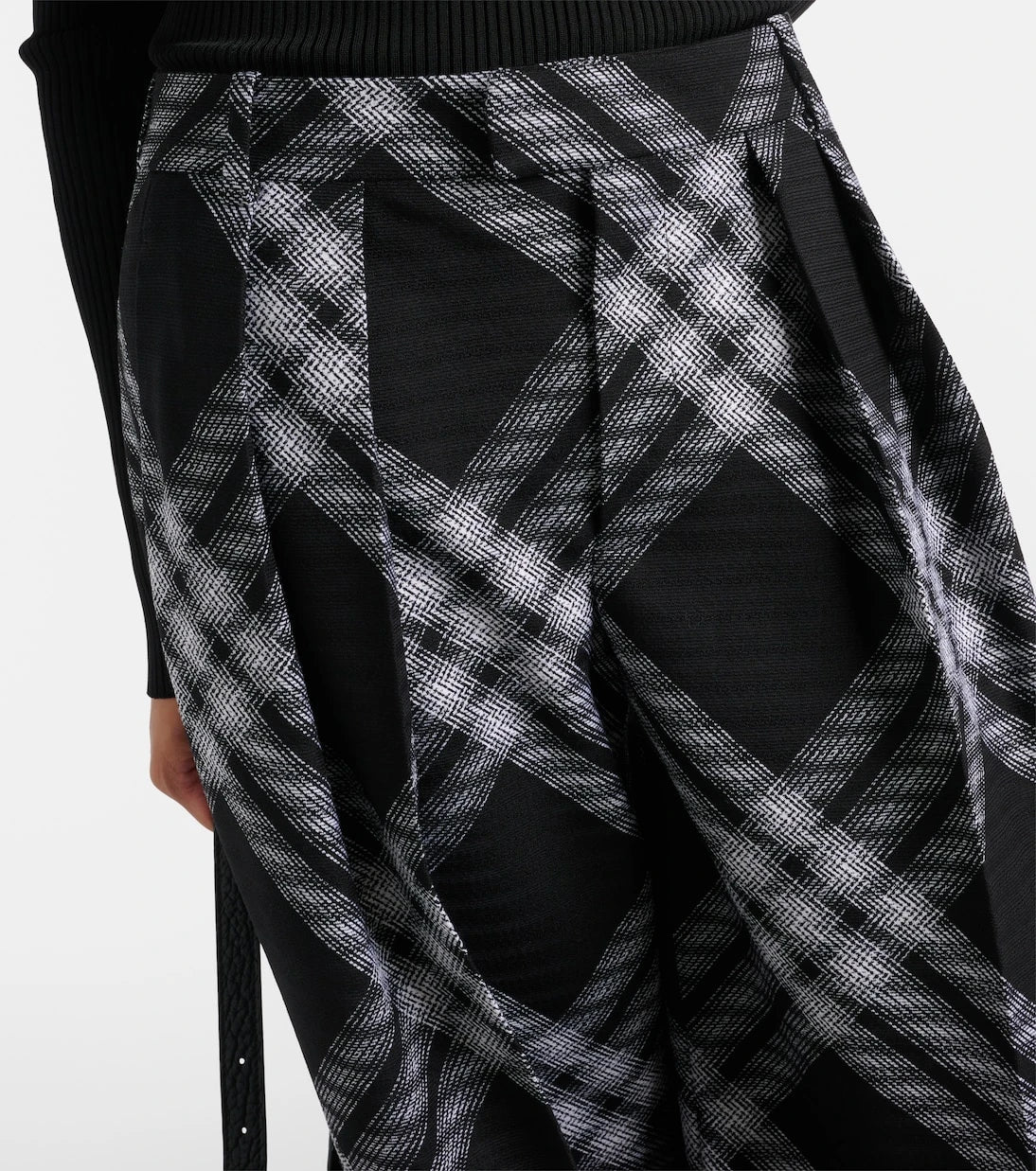 Burberry - Checked wool wide-leg pants