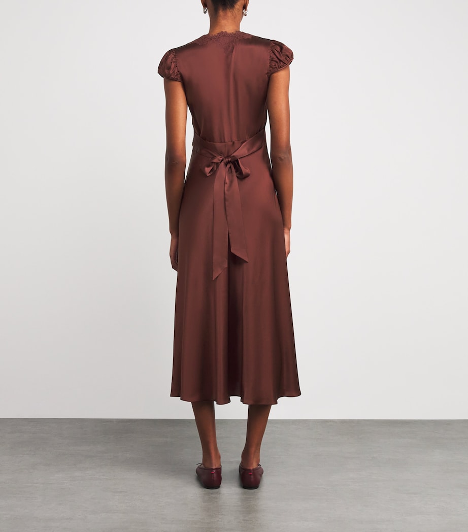 Dôen Silk-Lace Coraline Midi Dress