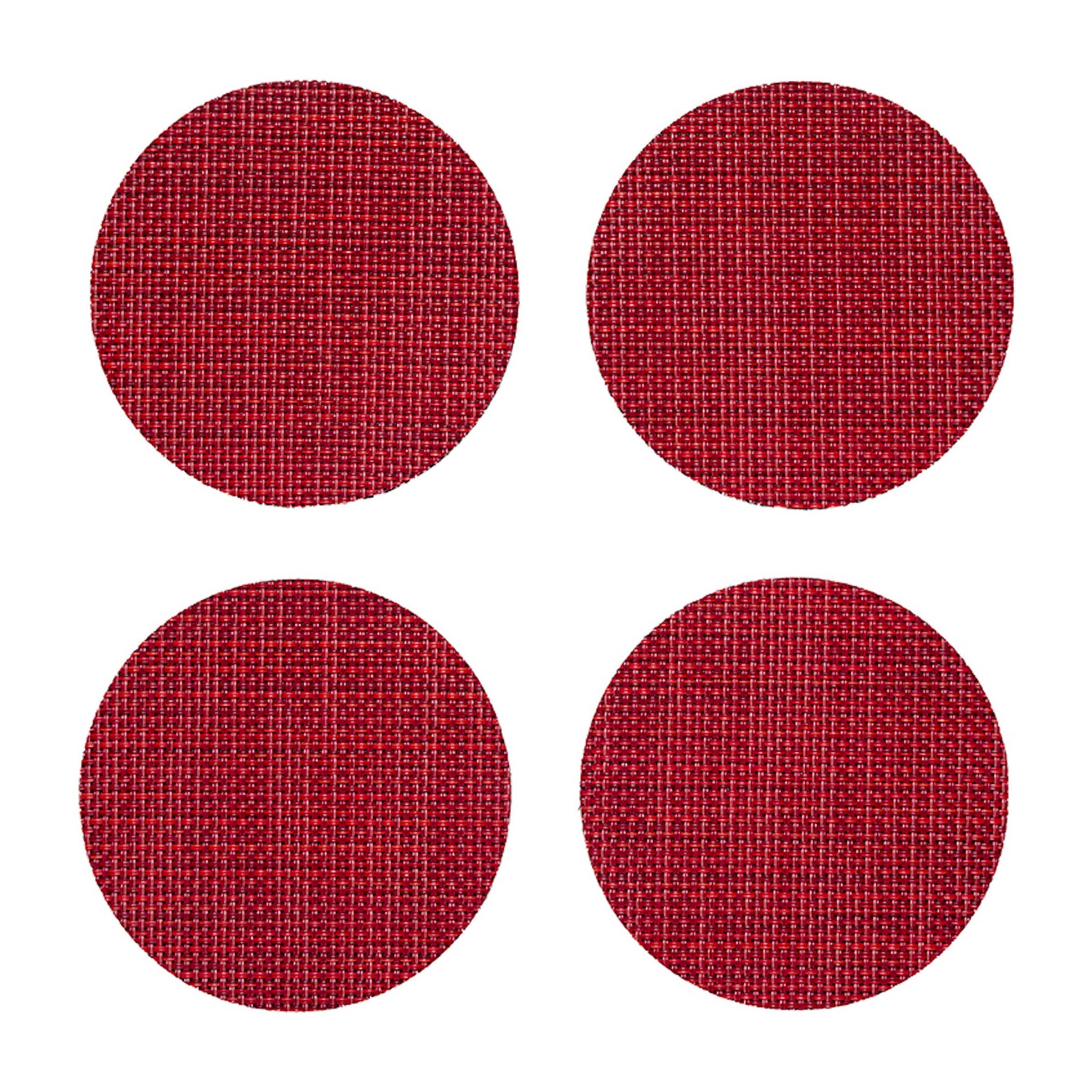 Set of 4 Basketweave Round Coasters (10cm)