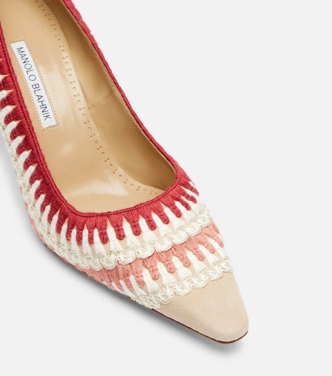 Manolo Blahnik - حذاء أُمبوهي 70 بكعب من جلد الشمواه والكروشيه