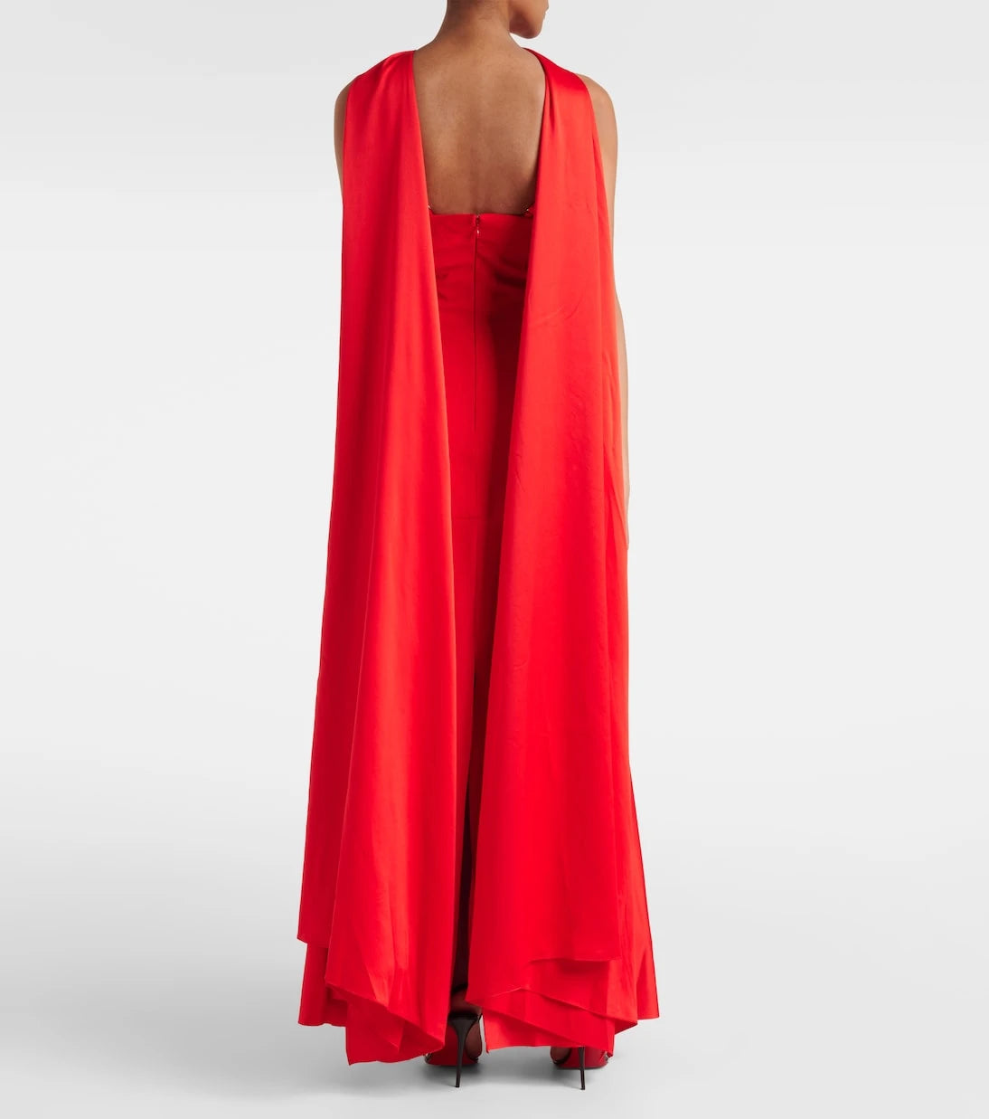 Solace London - Cece crêpe and satin maxi dress