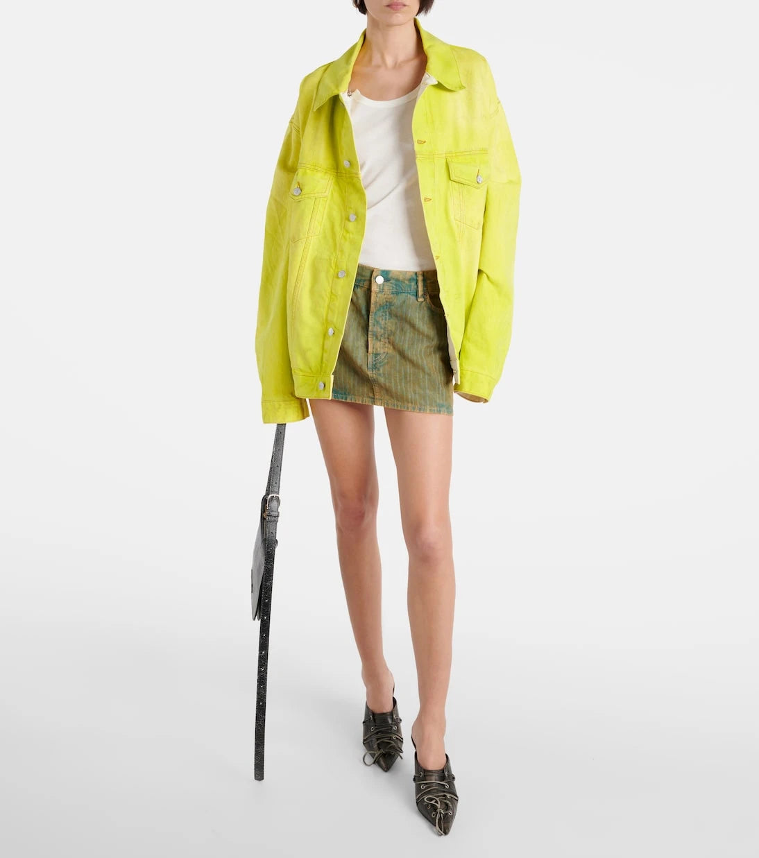 Acne Studios - Faded denim corduroy miniskirt
