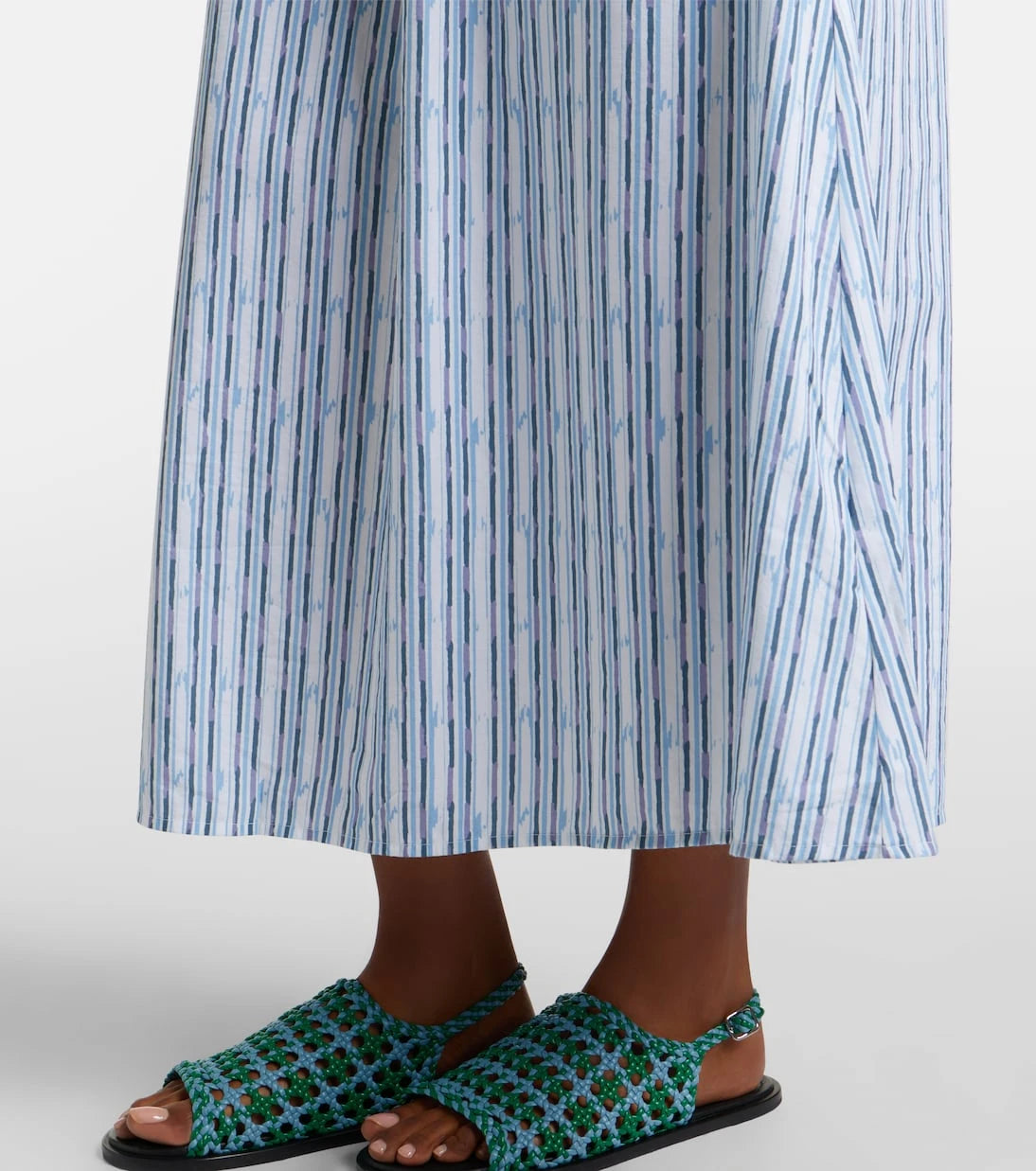 Velvet - Senara striped cotton-blend maxi dress