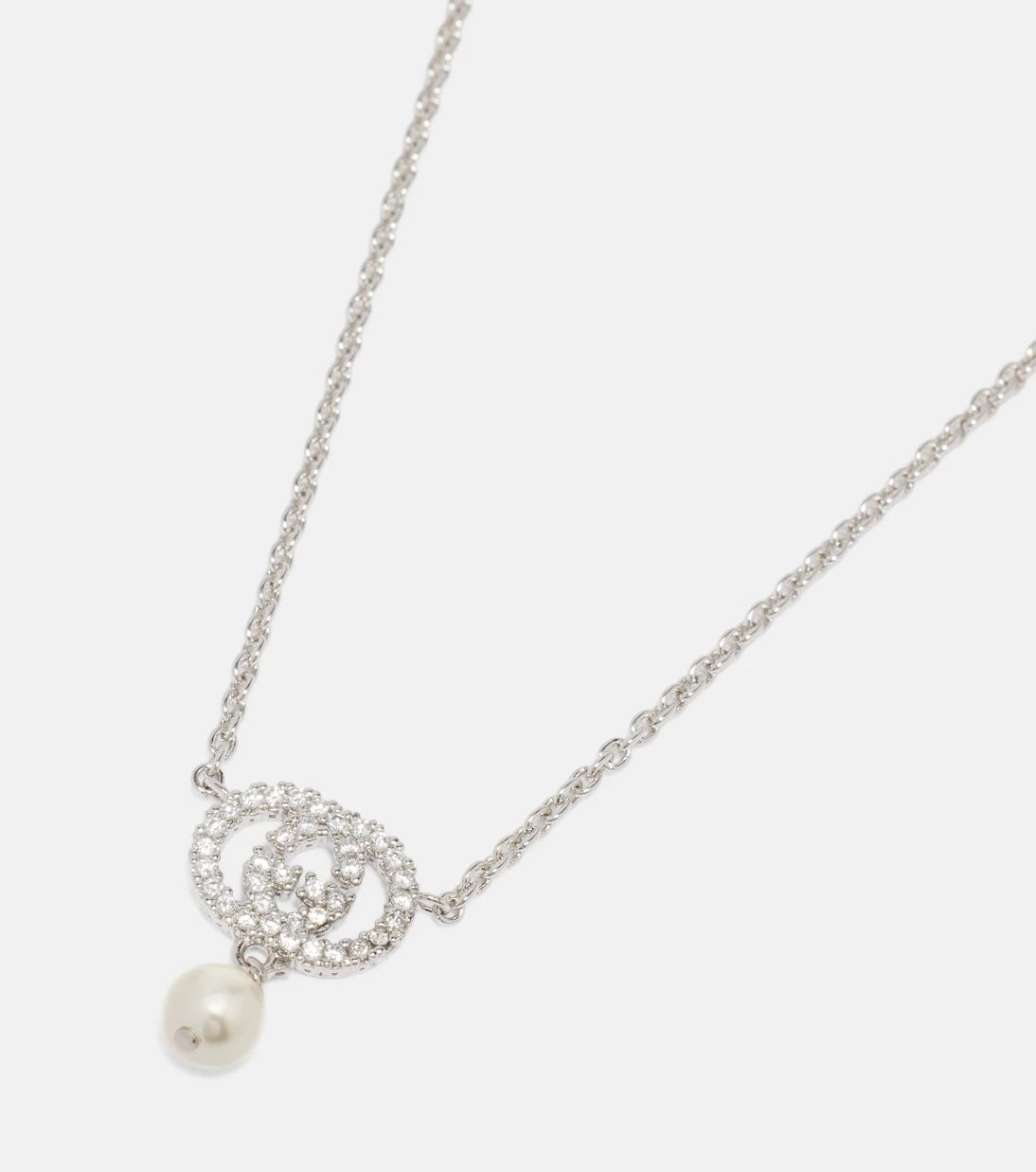 Gucci - Interlocking G embellished pendant necklace